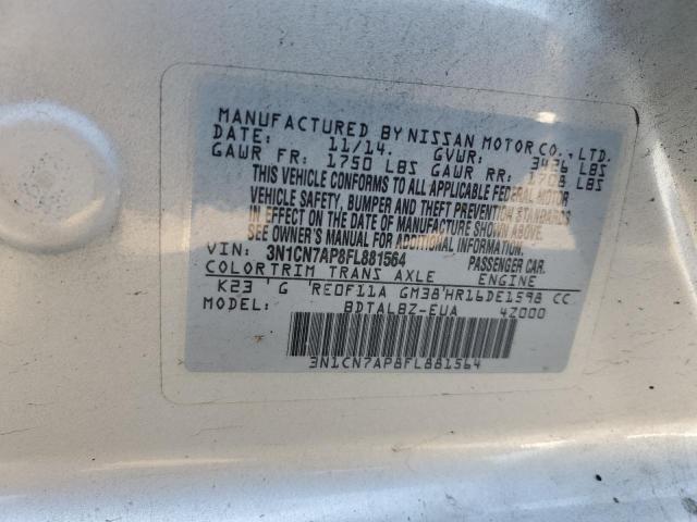 2015 NISSAN VERSA S - 3N1CN7AP8FL881564