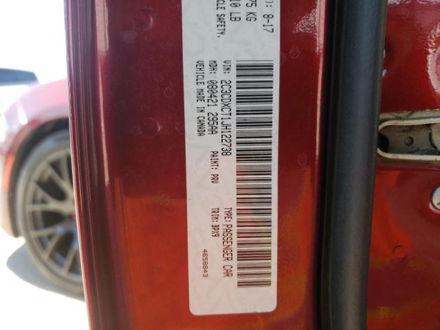 2018 DODGE CHARGER R/ 2C3CDXCT1JH122738