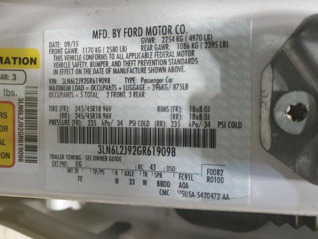2016 LINCOLN MKZ 3LN6L2J92GR619098