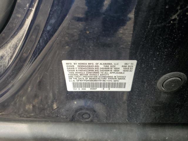 2016 HONDA PILOT EXL 5FNYF6H50GB019146