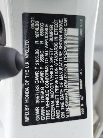2021 HONDA CIVIC SPOR SHHFK7H43MU220470