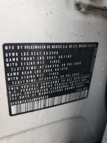 2018 VOLKSWAGEN TIGUAN SE - 3VV3B7AX3JM005513