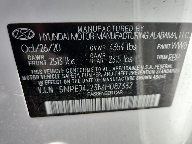 2021 HYUNDAI SONATA SEL 5NPEJ4J23MH087332