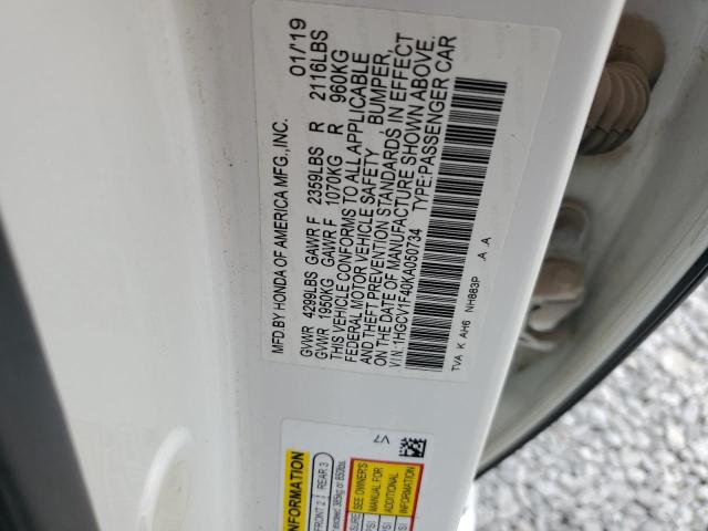2019 HONDA ACCORD EX 1HGCV1F40KA050734