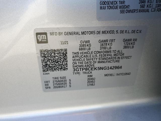 2022 GMC SIERRA LIM 3GTP8CEK5NG142964