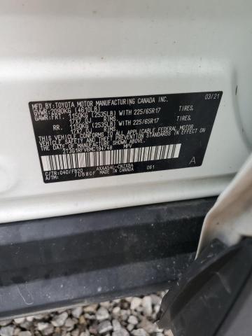 2021 TOYOTA RAV 4 2T3G1RFV6MC194748