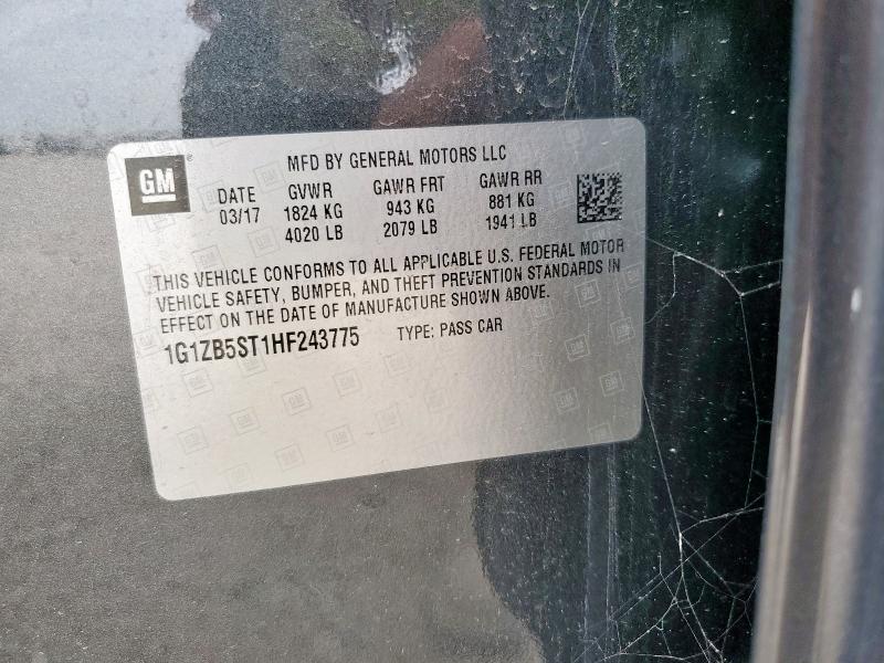 2017 CHEVROLET MALIBU LS 1G1ZB5ST1HF243775