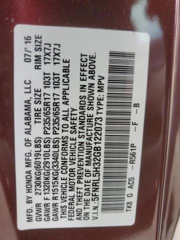 2016 HONDA ODYSSEY SE 5FNRL5H32GB122073