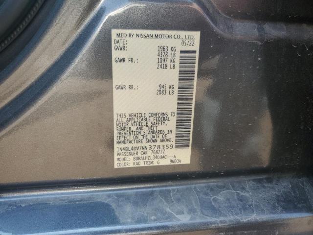 2022 NISSAN ALTIMA SV - 1N4BL4DV7NN378359