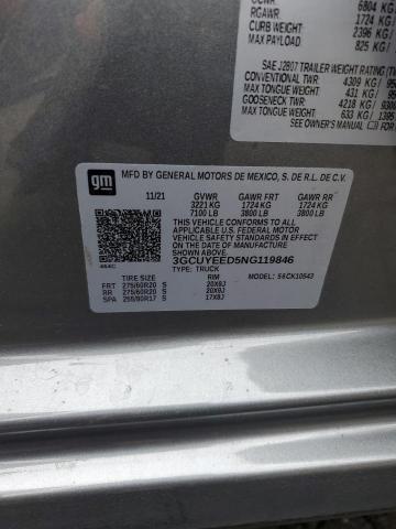 2022 CHEVROLET SILVERADO LTD K1500 RST 3GCUYEED5NG119846