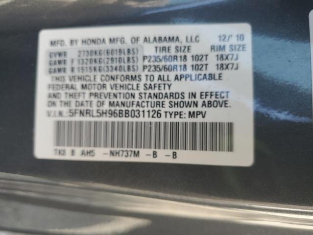2011 HONDA ODYSSEY TO - 5FNRL5H96BB031126