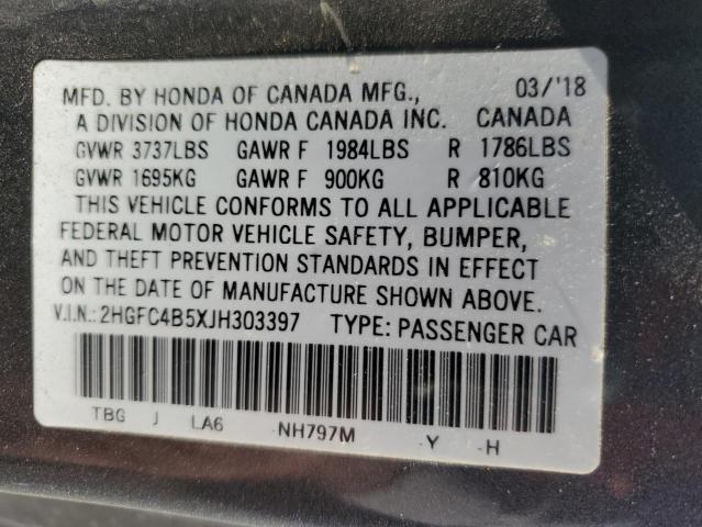 2018 HONDA CIVIC LX - 2HGFC4B5XJH303397