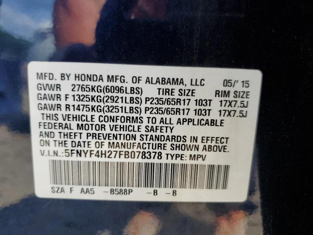 2015 HONDA PILOT LX 5FNYF4H27FB078378