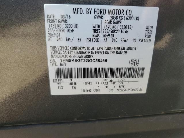 2016 FORD EXPLORER SPORT - 1FM5K8GT2GGC58466