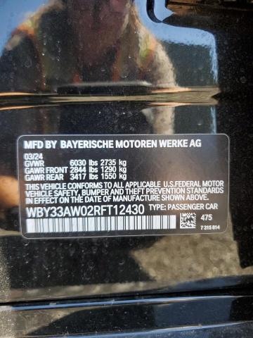 2024 BMW I4 M50 WBY33AW02RFT12430