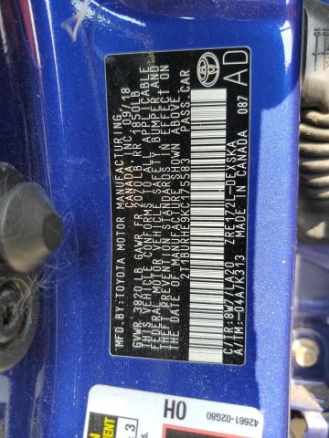 2019 TOYOTA COROLLA L - 2T1BURHE9KC175583