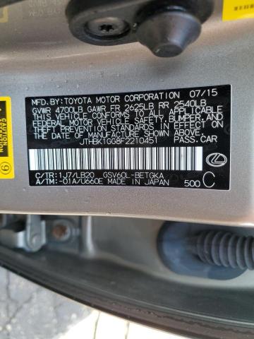 2015 LEXUS ES 350 JTHBK1GG8F2210451