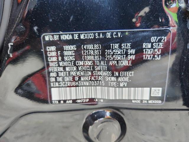 2022 HONDA HR-V LX 3CZRU6H3XNM703715