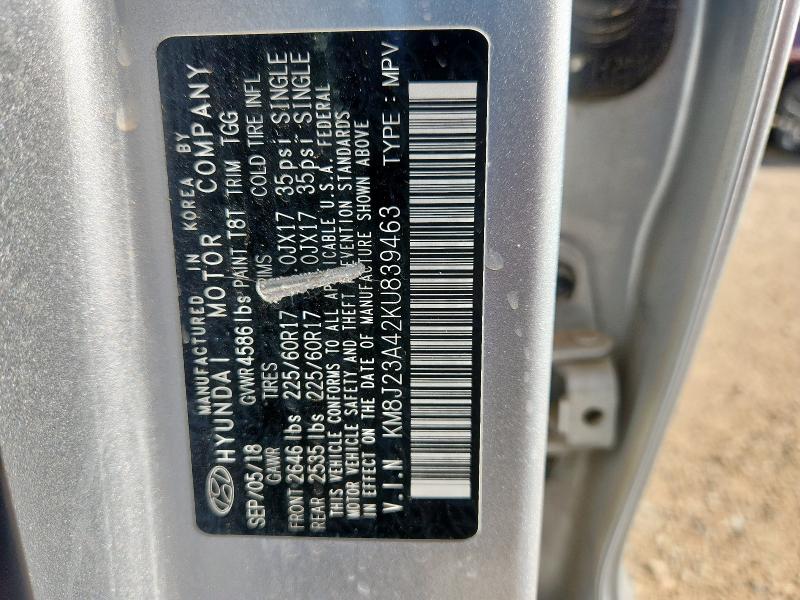 2019 HYUNDAI TUCSON SE - KM8J23A42KU839463
