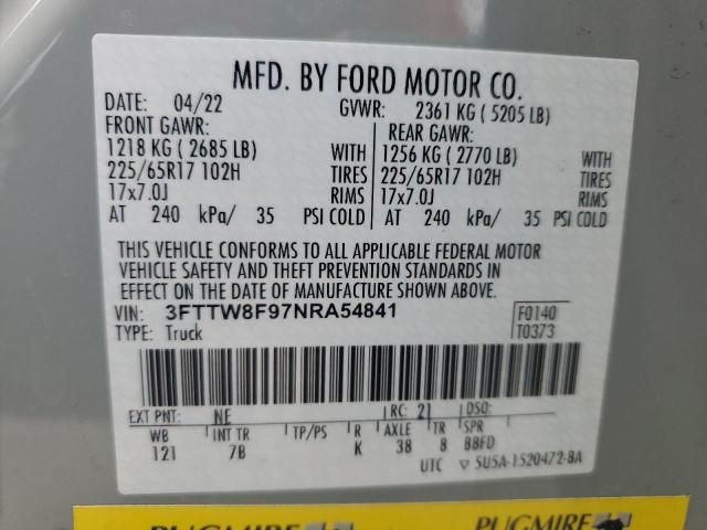 2022 FORD MAVERICK X 3FTTW8F97NRA54841