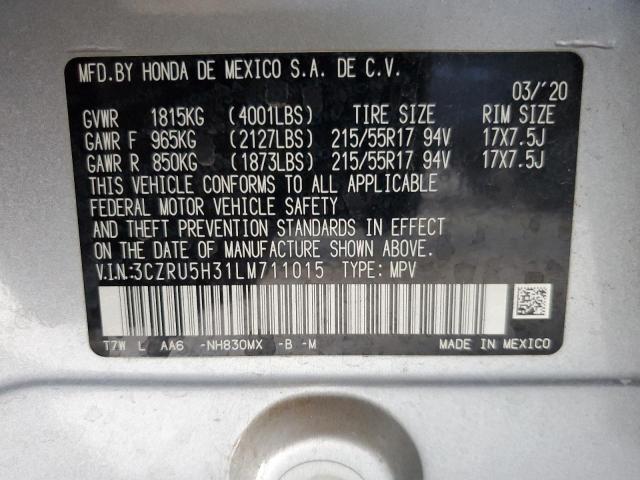 2020 HONDA HR-V LX 3CZRU5H31LM711015
