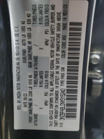 2022 MAZDA 3 SELECT 3MZBPABL0NM315240