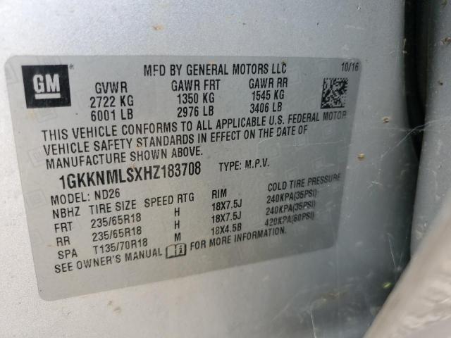 2017 GMC ACADIA SLT 1GKKNMLSXHZ183708
