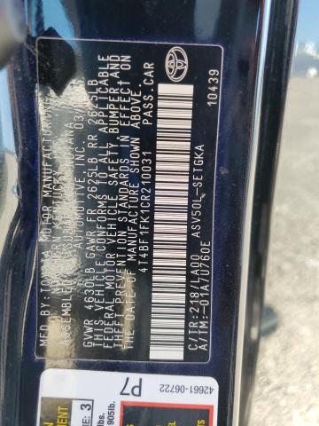 2012 TOYOTA CAMRY BASE - 4T4BF1FK1CR210031
