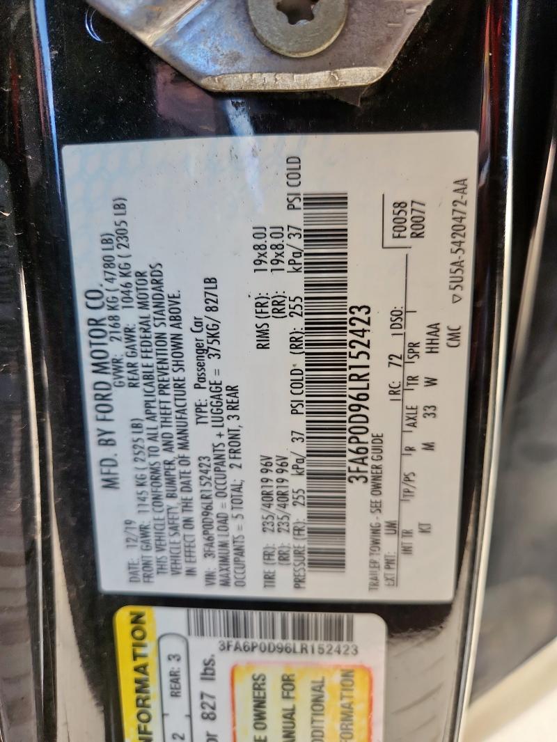 2020 FORD FUSION TIT 3FA6P0D96LR152423