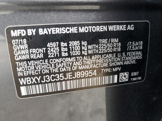 2018 BMW X2 SDRIVE2 WBXYJ3C35JEJ89954