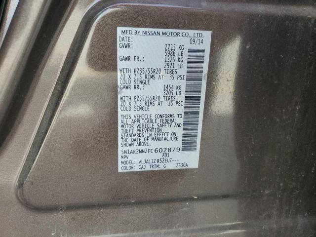 2015 NISSAN PATHFINDER 5N1AR2MN2FC602879