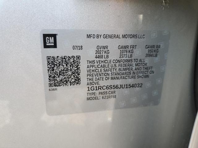 2018 CHEVROLET VOLT LT 1G1RC6S56JU154032