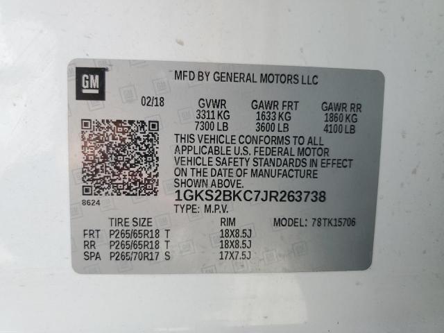 2018 GMC YUKON SLT 1GKS2BKC7JR263738