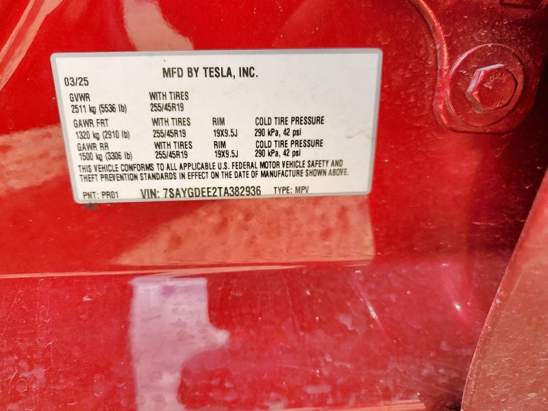 2026 TESLA MODEL Y 7SAYGDEE2TA382936
