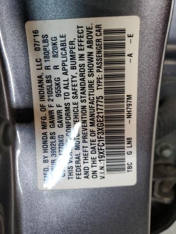 2016 HONDA CIVIC EX - 19XFC1F3XGE217775