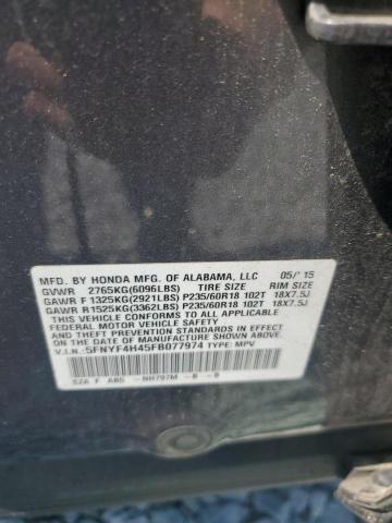 2015 HONDA PILOT EX 5FNYF4H45FB077974