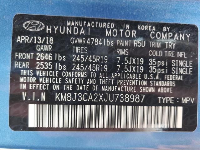 2018 HYUNDAI TUCSON VAL KM8J3CA2XJU738987