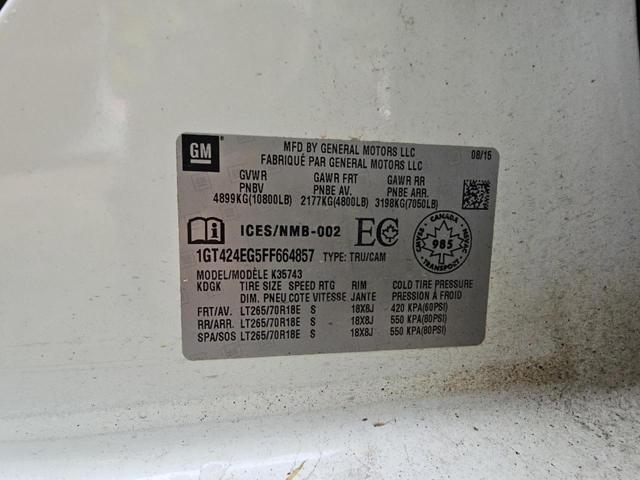 2015 GMC SIERRA K35 1GT424EG5FF664857