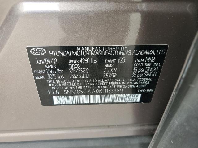 2019 HYUNDAI SANTA FE L 5NMS5CAA0KH133380