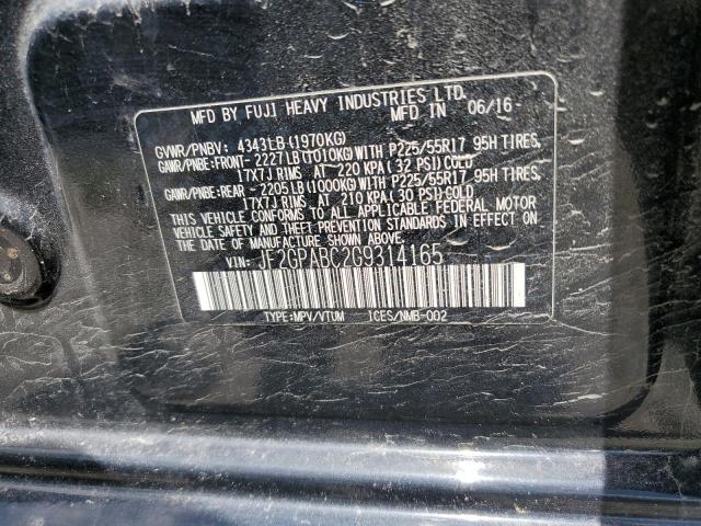 2016 SUBARU CROSSTREK JF2GPABC2G9314165