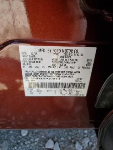 2015 FORD EDGE SEL 2FMTK4J93FBC06315