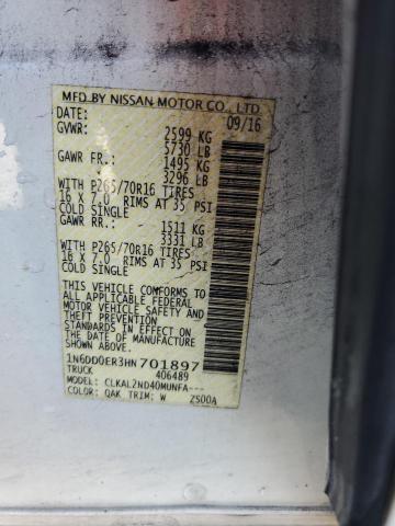 2017 NISSAN FRONTIER S 1N6DD0ER3HN701897