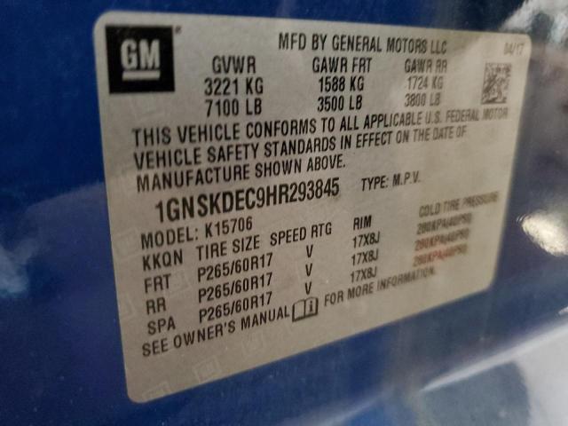 2017 CHEVROLET TAHOE POLI 1GNSKDEC9HR293845