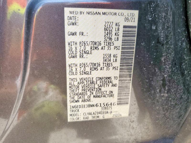 2022 NISSAN FRONTIER S - 1N6ED1EJ8NN615646