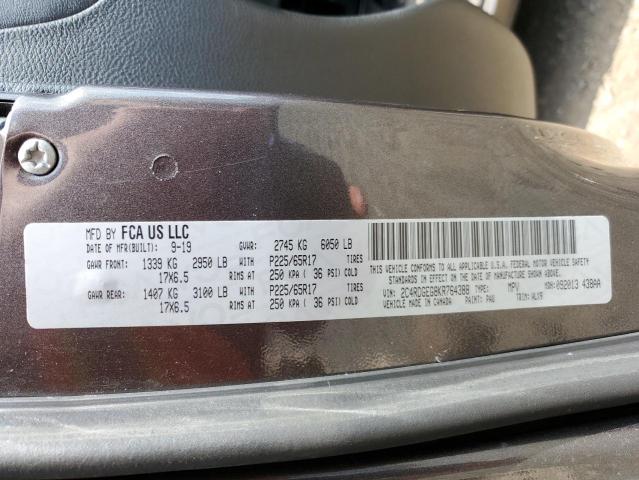 2019 DODGE GRAND CARA 2C4RDGEG8KR764388