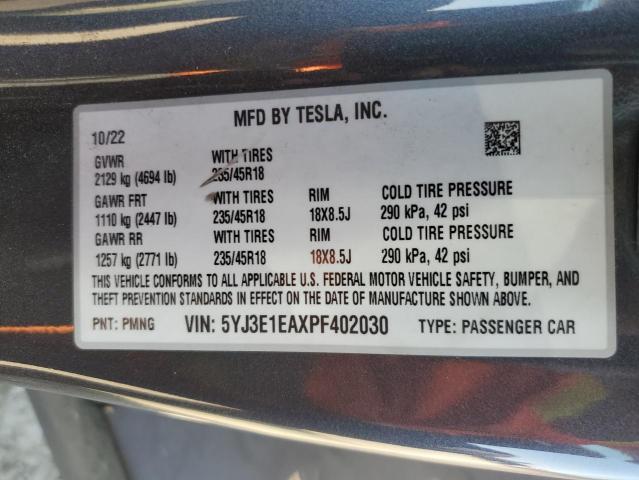 2023 TESLA MODEL 3 - 5YJ3E1EAXPF402030