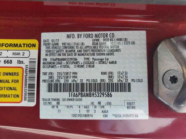 2017 FORD MUSTANG 1FA6P8AM8H5329586