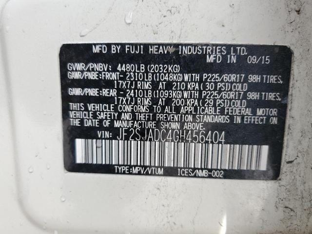 2016 SUBARU FORESTER 2 JF2SJADC4GH456404