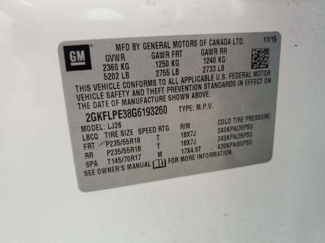 2016 GMC TERRAIN SL - 2GKFLPE38G6193260