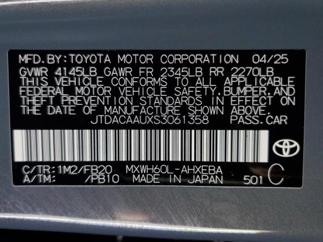 2025 TOYOTA PRIUS LE - JTDACAAUXS3061358